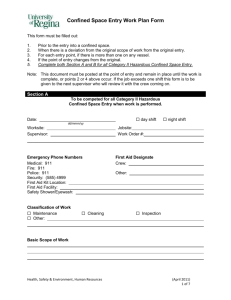 Confined Space Entry Work Plan Form