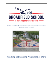 Broadfield Curriculum Overview 2013