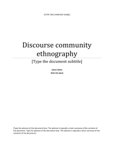 Discourse community ethnography