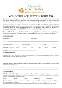 VOLUNTEER APPLICATION FORM (PLEASE PRINT CLEARLY)