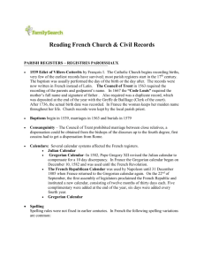 Reading French Church & Civil Records