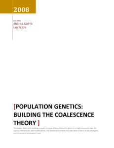 Population Genetics: Building the Coalescence Theory