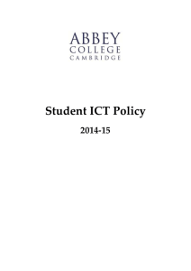 ICT Policy - Abbey College Cambridge
