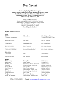 Bret Yount`s CV - The British Academy of Stage & Screen