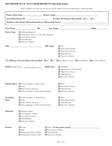 PATH Data Collection Form for ServicePoint