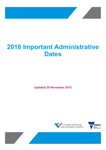 2016 Important Administrative Dates