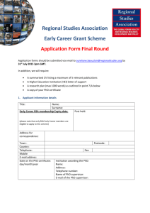 RSA Early Career Application Form - Final Round 2015
