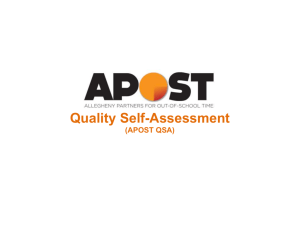 Quality Self-Assessment (APOST QSA)