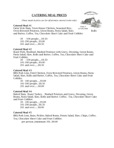 catering meal prices - Richards Farm Restaurant