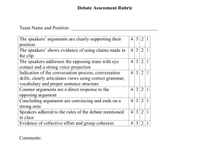 Click here for sample of Debate assessment rubric