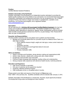 Certified Medical Assistant - Pediatric Associates of the NW