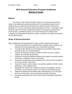 General Education Goals by Element Revised Spring 2016