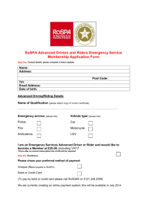 Emergency Services Membership Form