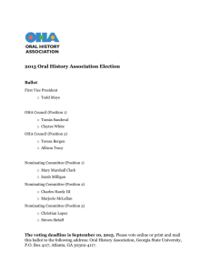 2015 Oral History Association Election