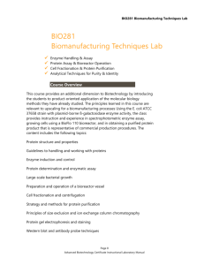 Chapter 6: Molecular Techniques BIO281 Biomanufacturing