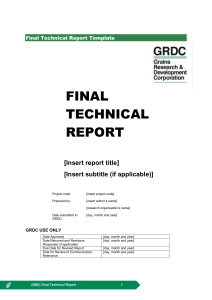 FINAL TECHNICAL REPORT
