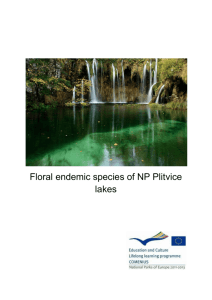 Floral endemic species of NP Plitvice lakes Introduction: The Park is