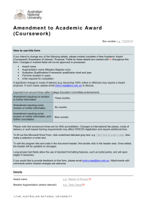 Amendment to Academic Plan (Coursework) form