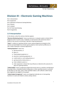 Electronic Gaming Machines Rules