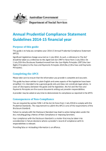 Annual Prudential Compliance Statement Guidelines 2014