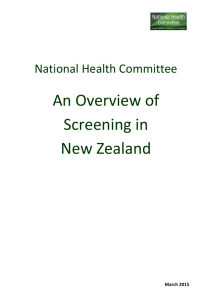 An Overview of Screening in New Zealand