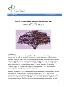 English Language Learners and Standardized Tests