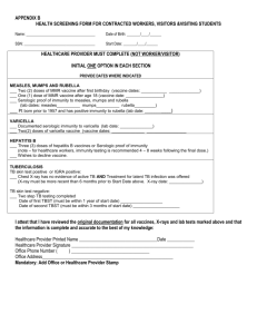 APPENDIX B HEALTH SCREENING FORM FOR CONTRACTED