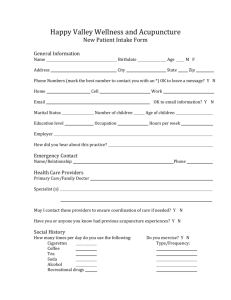 Acupuncture New Patient Form - Happy Valley Wellness and