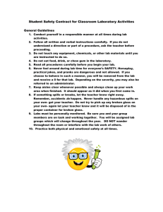 Student Safety Contract for Classroom Laboratory Activities