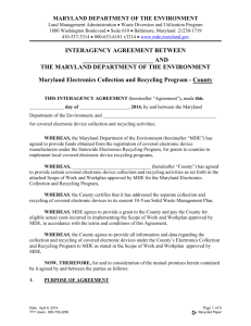 County INTERAGENCY AGREEMENT - Maryland Department of the