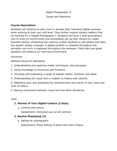 Digital Photography II Scope and Sequence Course Description