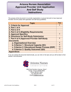 Approved Provider Self-Study Document