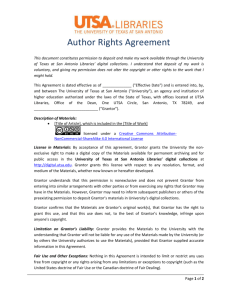 Author Rights Agreement - UTSA Libraries