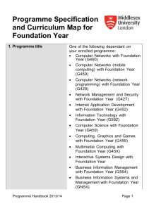 Curriculum map for Foundation Year