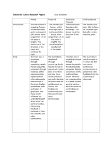 Rubric for Science Research Papers Mrs. Gauthier