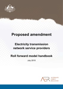 Proposed amended transmission roll forward model handbook