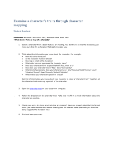Character traits student handout