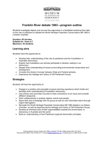 Franklin River debate 1983—program outline