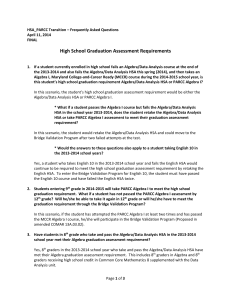 Frequently Asked Questions about High School Assessment