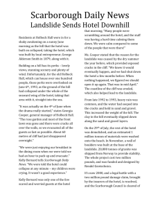 Scarborough Daily News - Lanslide Sends Hotel - sarahs