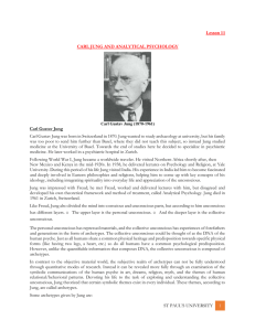 Lesson 11 CARL JUNG AND ANALYTICAL PSYCHOLOGY Carl