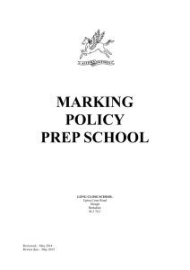 Marking Policy - Long Close School