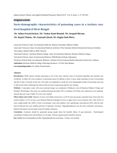 Socio-demographic characteristics of poisoning cases in a