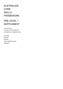 Australian Core Skills Framework - Department of Education and