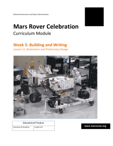 Mars Rover Curriculum Lesson 11: Brainstorm and Preliminary Design