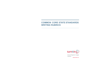 common core state standards writing rubrics