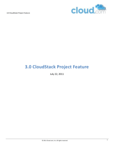 3.0 CloudStack Project Feature