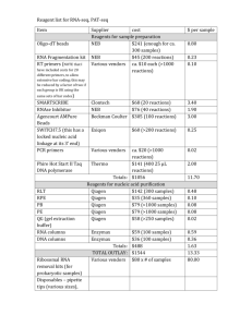 Reagent list for RNA-seq, PAT-seq Item Supplier cost $ per sample