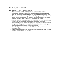 GSC Meeting Minutes 10/18/11