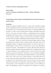 The future of the theory and philosophy of history Willem Styfhals